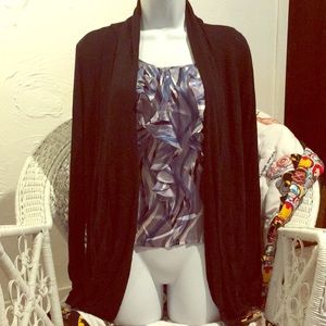 (J) Long sleeve black cardigan by Pixley